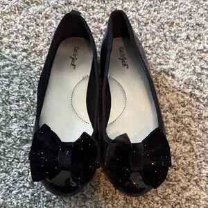 Cat & Jack Glitter Bow Black Flats - Never worn